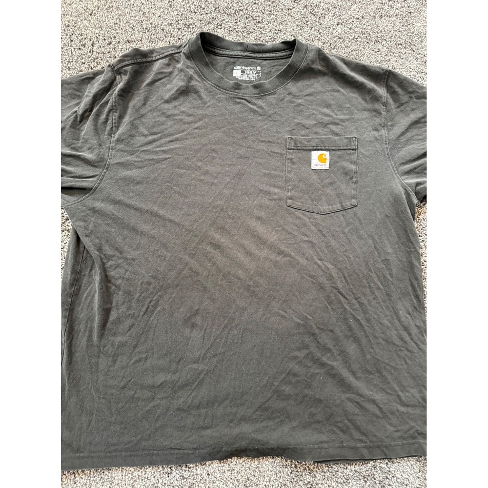 Carhartt Loose Fit Pocket T-Shirt Mens Large Black Faded Vintage Y2K Workwear